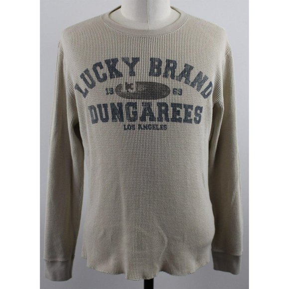 NEW Lucky Brand Graphic Crew Thermal Sweater LG - Picture 2 of 7